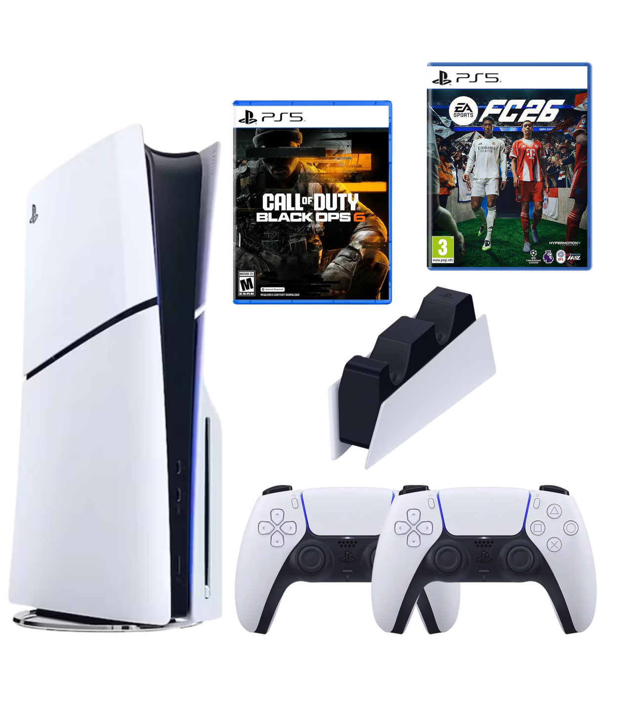 Sony Playstation 5 Slim Cd +2.kol Dualsense +şarj İstasyonu + Fc26 + Call Of Duty 6